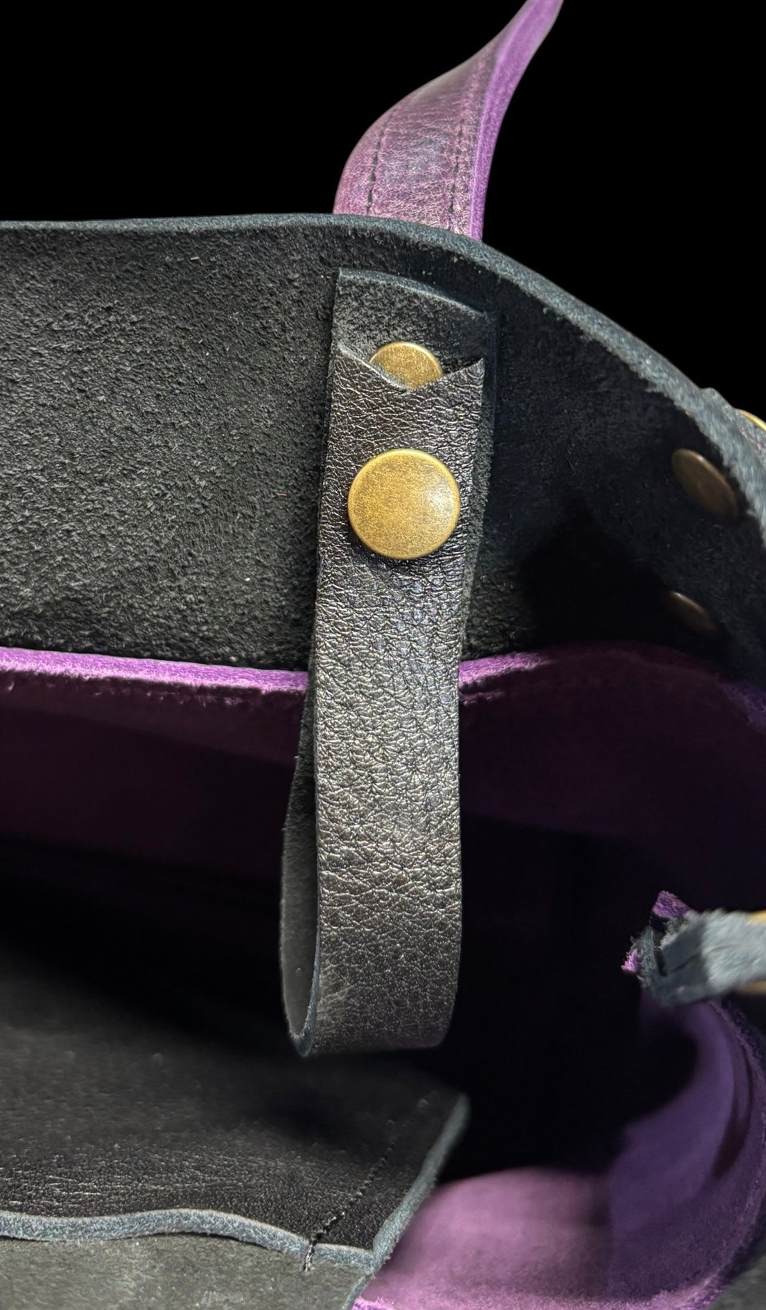 Full Grain Leather Little Lincoln Two Tone Tote Bag Dog
