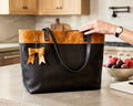 Full Grain Leather Lincoln Two Tone Tote Bag Dog