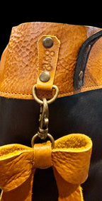 Full Grain Leather Lincoln Two Tone Tote Bag Dog