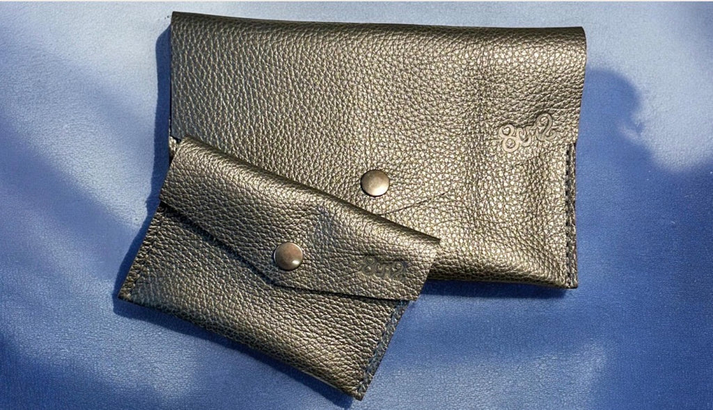 Small Pebbled Leather Envelope Pouch