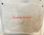Full Grain Real Leather Authentic Cross-Body Cloud White Leather Classic Tote Bags-Small-Medium-Large-Extra Large