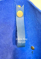 Full Grain Real Leather Authentic Magnetic Blue Leather Classic Tote Bags-Small-Medium-Large-Extra Large
