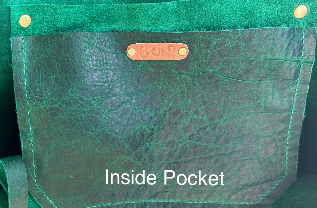 Full Grain Real Leather Authentic Rushmore Green Leather Classic Tote Bags-Small-Medium-Large-Extra Large