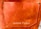 Full Grain Real Leather Zipper Rust Orange Leather Tote Bags-Small-Medium-Large-Extra Large