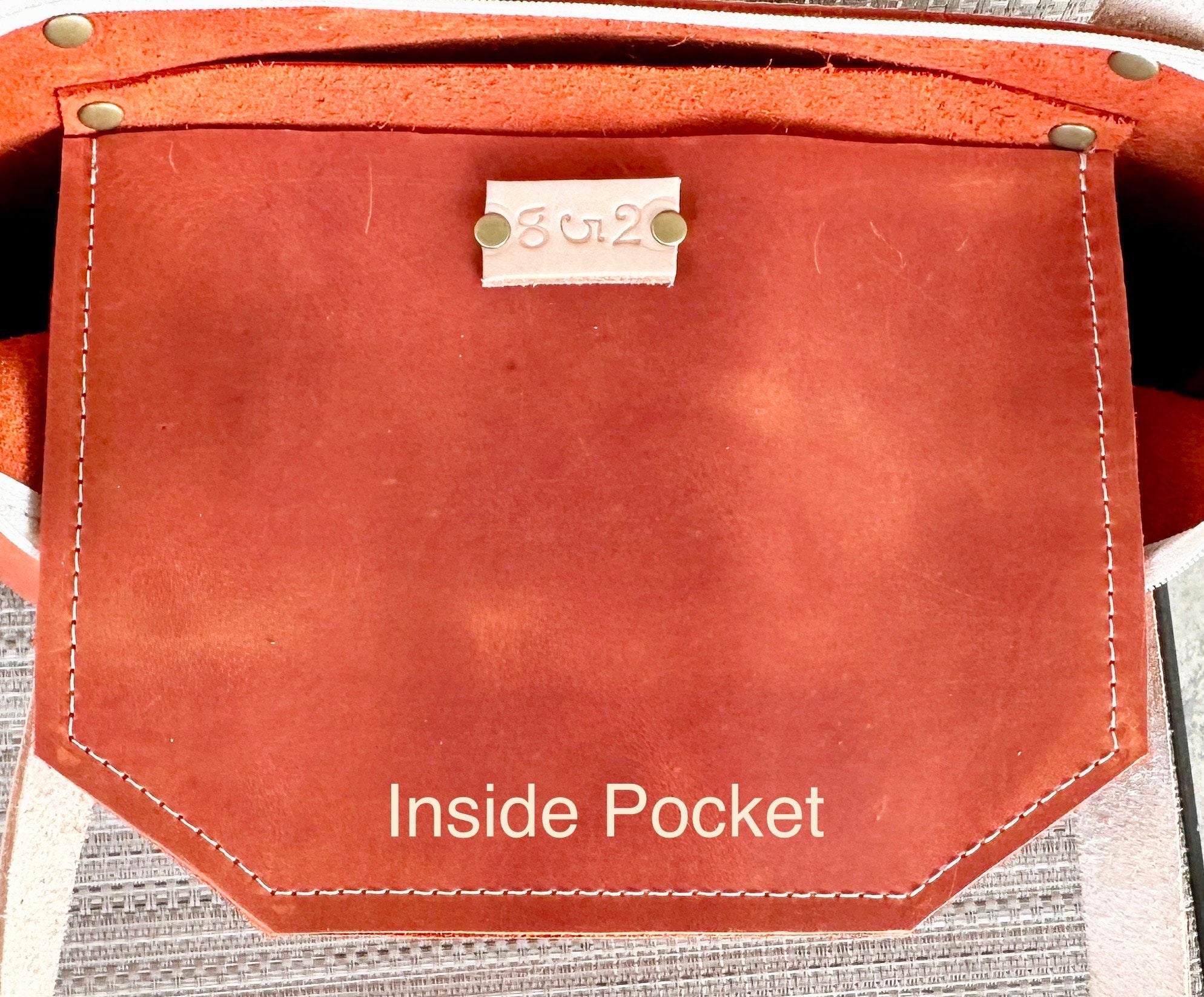 Full Grain Real Leather Zipper Rust Orange Leather Tote Bags-Small-Medium-Large-Extra Large