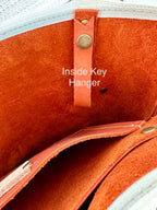 Full Grain Real Leather Zipper Rust Orange Leather Tote Bags-Small-Medium-Large-Extra Large