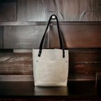 Full Grain Real Leather Authentic Cloud White Leather Classic Tote Bags-Small-Medium-Large-Extra Large