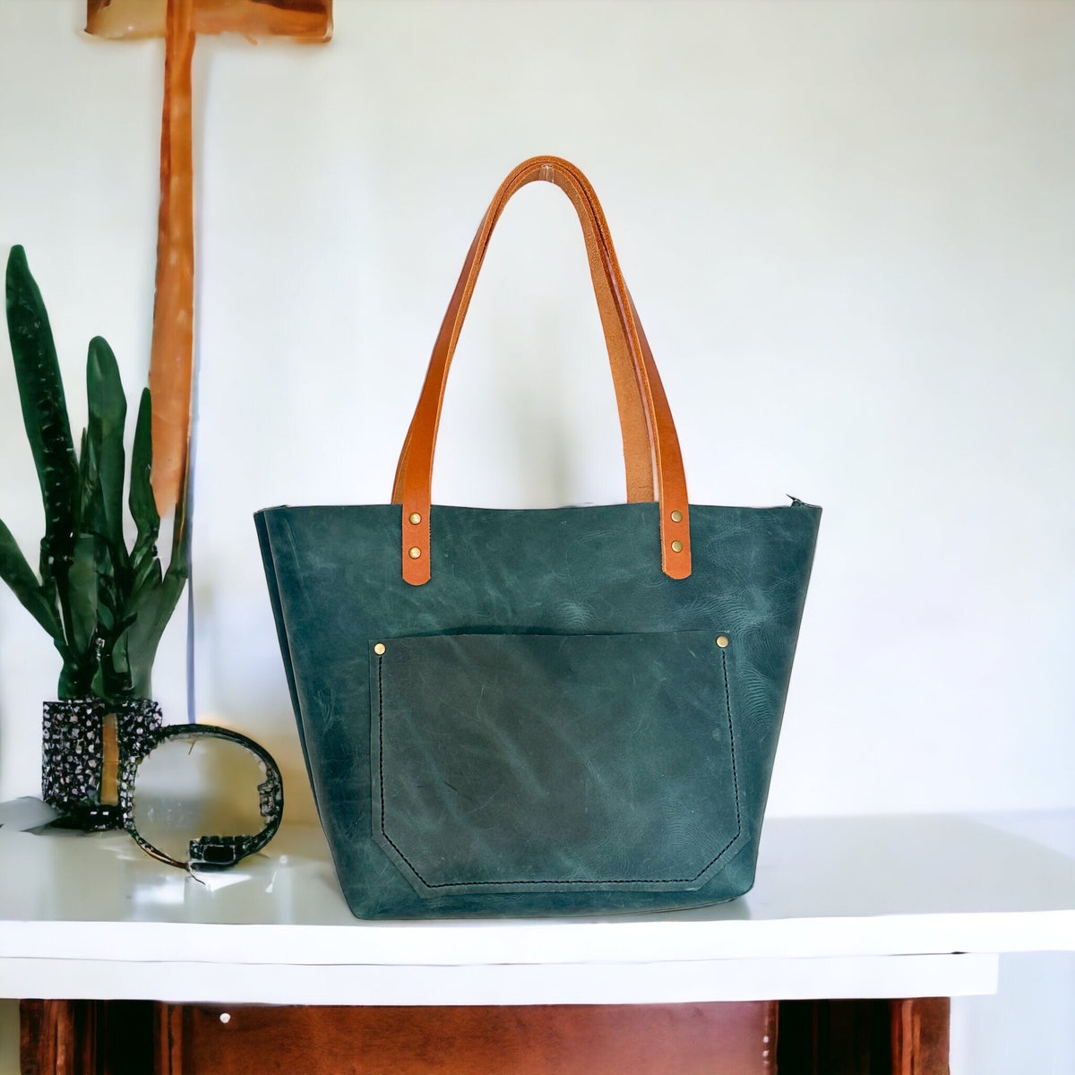 Full Grain Real Leather Authentic Cross-Body Mediterranean Leather Classic Tote Bags-Small-Medium-Large-Extra Large