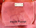 Full Grain Real Leather Authentic Magnetic Red Orange Leather Classic Tote Bags-Small-Medium-Large-Extra Large