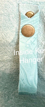 Full Grain Real Leather Zipper Embossed Aqua Leather Tote Bags-Small-Medium-Large-Extra Large