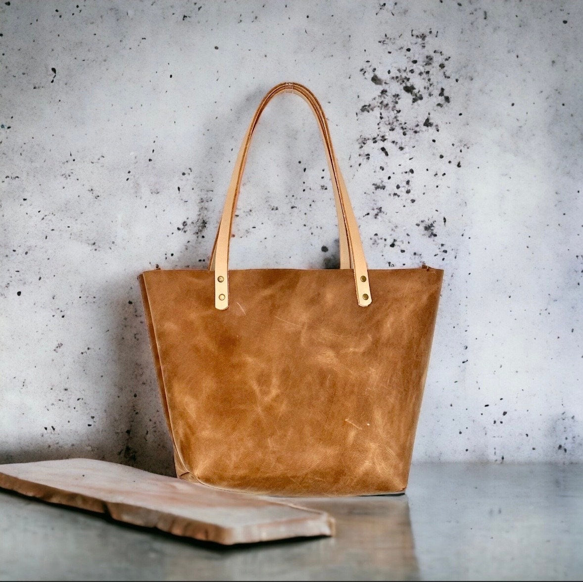 Full Grain Real Leather Authentic Zipper Chocolate Leather Tote Bags-Small-Medium-Large-Extra Large