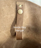 Full Grain Real Leather Authentic Zipper Chocolate Leather Tote Bags-Small-Medium-Large-Extra Large