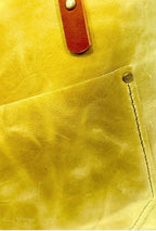 Full Grain Real Leather Authentic Zipper Peridot Green Leather Tote Bags-Small-Medium-Large-Extra Large