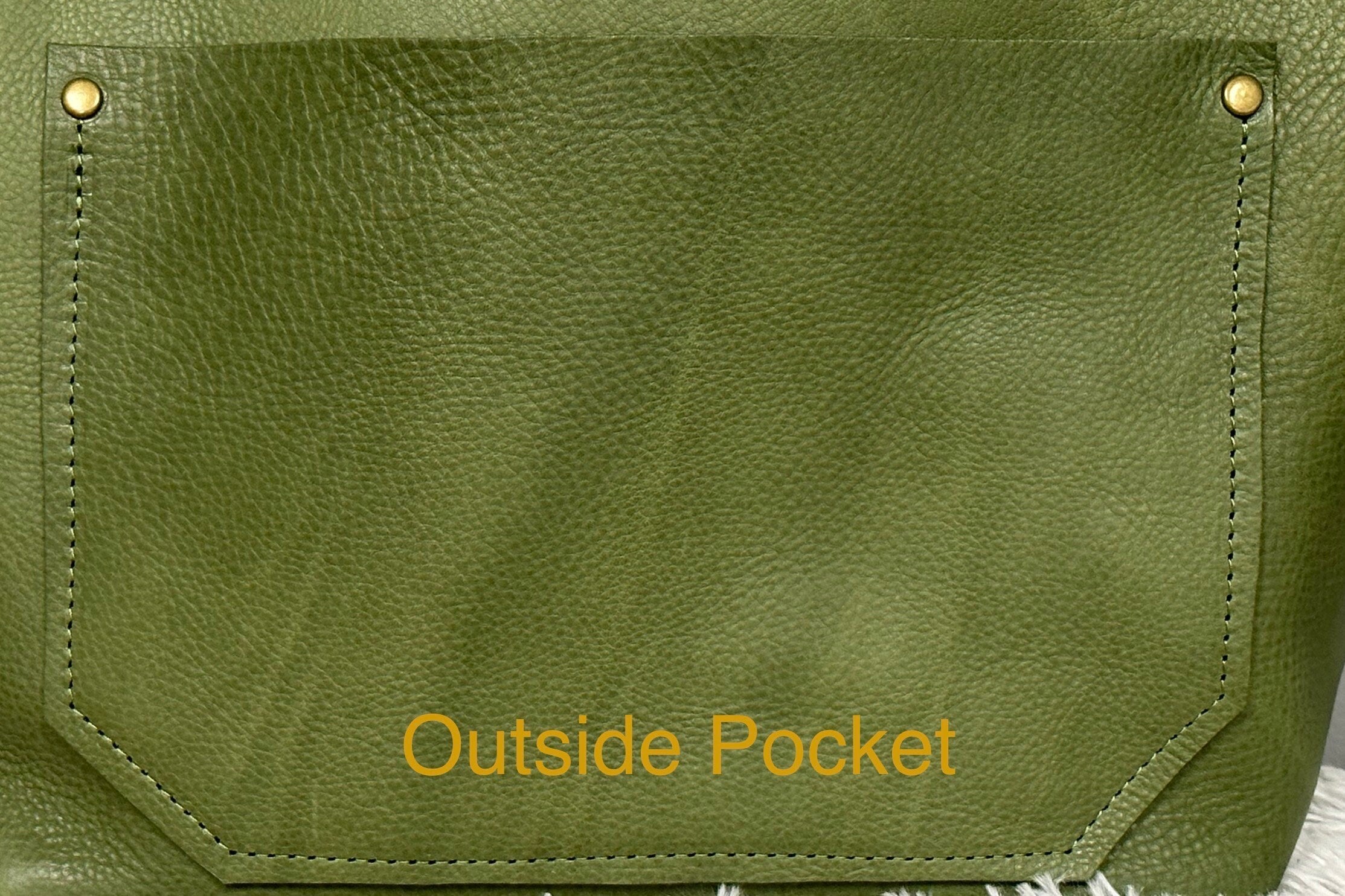 Authentic Pebbled Olive Leather Classic Tote Bags-Sm/Md/Lrg/XLrg