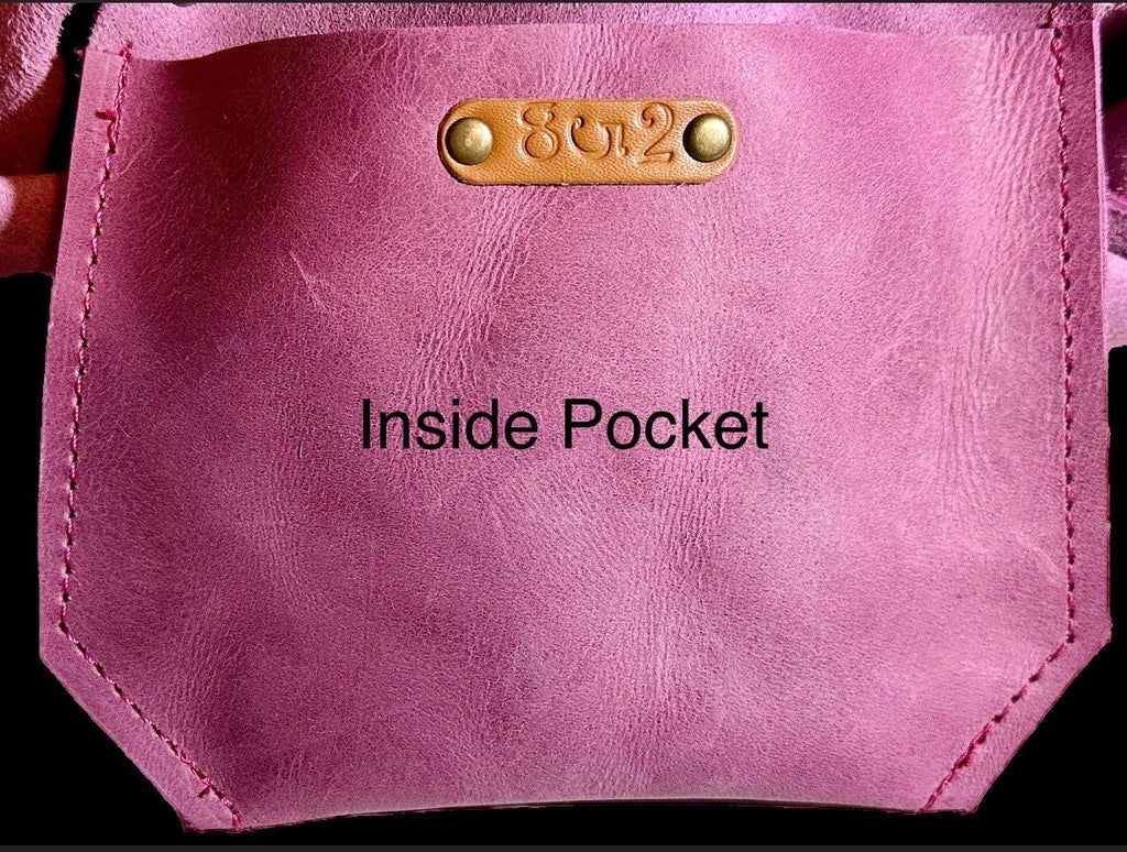 Full Grain Real Leather Authentic Magnetic Pink Super Stevie Crossbody or Shoulder Bag Purse