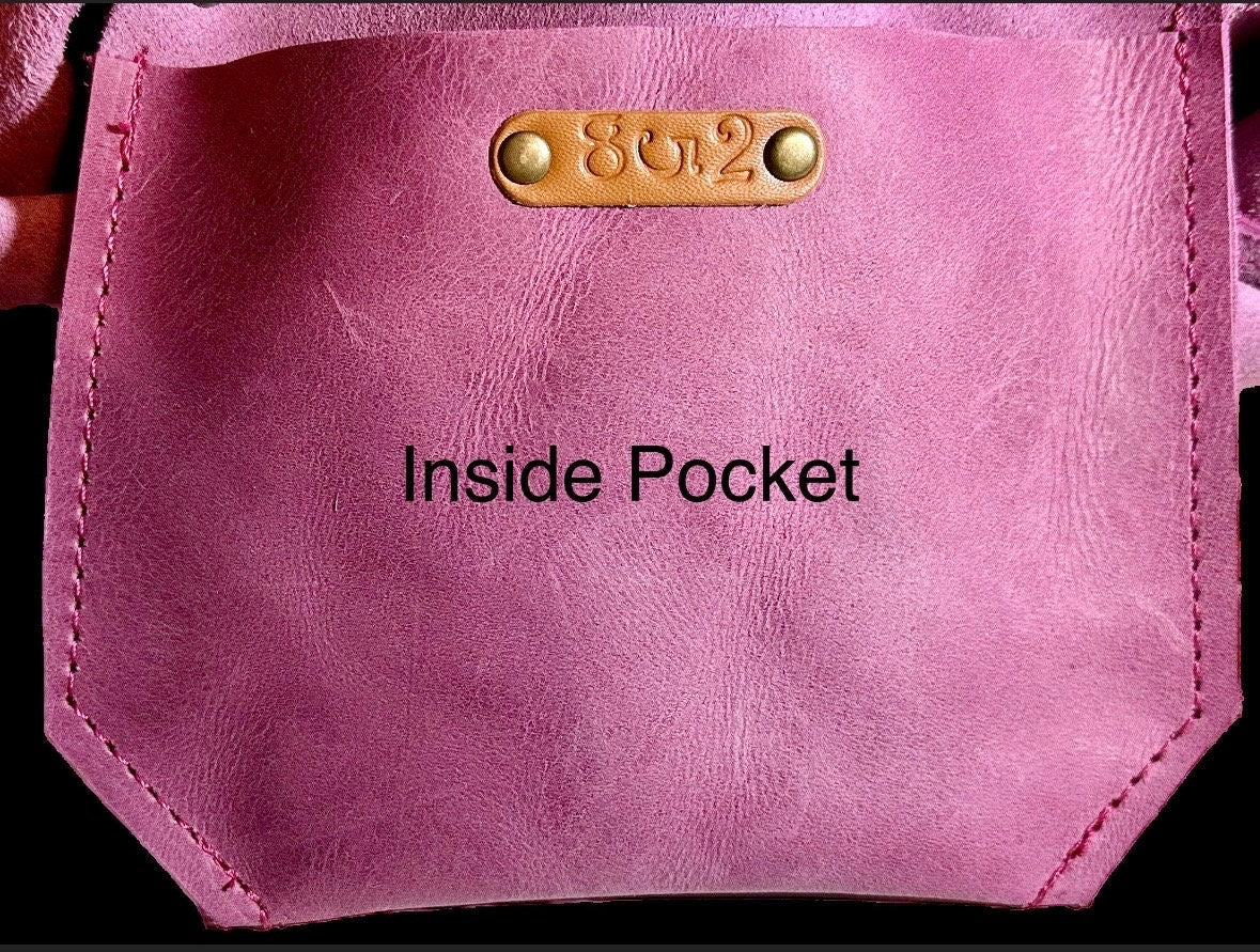 Full Grain Real Leather Authentic Magnetic Pink Super Stevie Crossbody or Shoulder Bag Purse