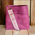 Full Grain Real Leather Authentic Magnetic Pink Super Stevie Crossbody or Shoulder Bag Purse