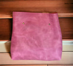Full Grain Real Leather Authentic Magnetic Pink Super Stevie Crossbody or Shoulder Bag Purse