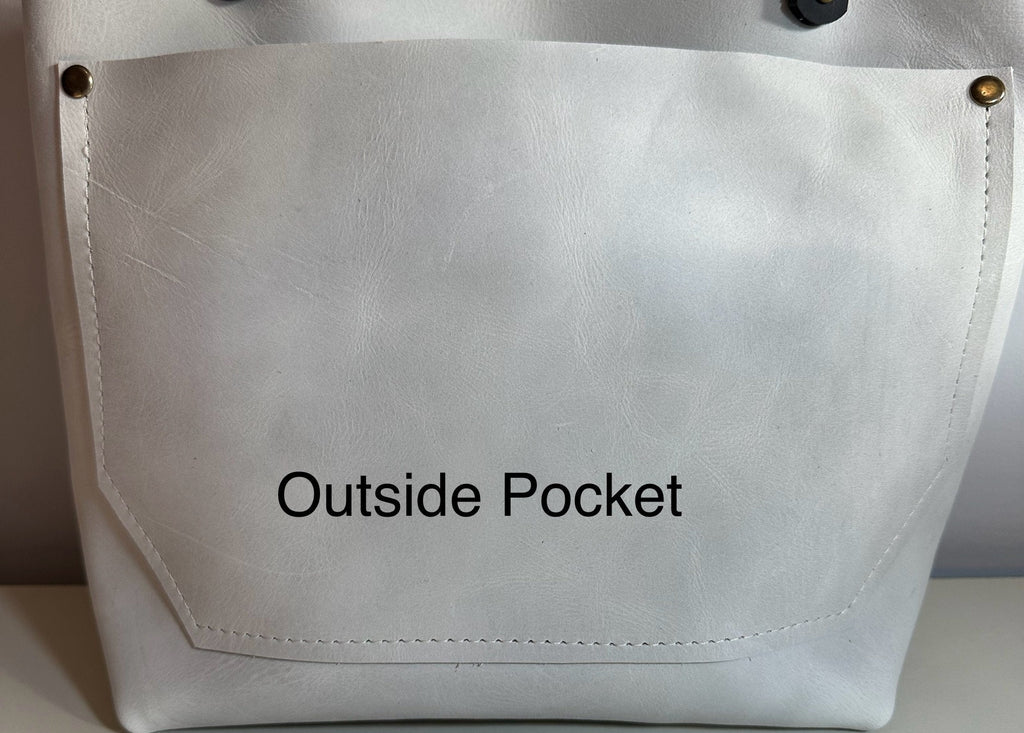 Full Grain Real Leather Cloud White Leather RokStar Cross-Body/Handbag