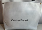 Full Grain Real Leather Cloud White Leather RokStar Cross-Body/Handbag