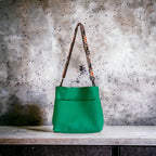 Full Grain Real Leather Authentic Spring Green Super Stevie Crossbody or Shoulder Bag Purse