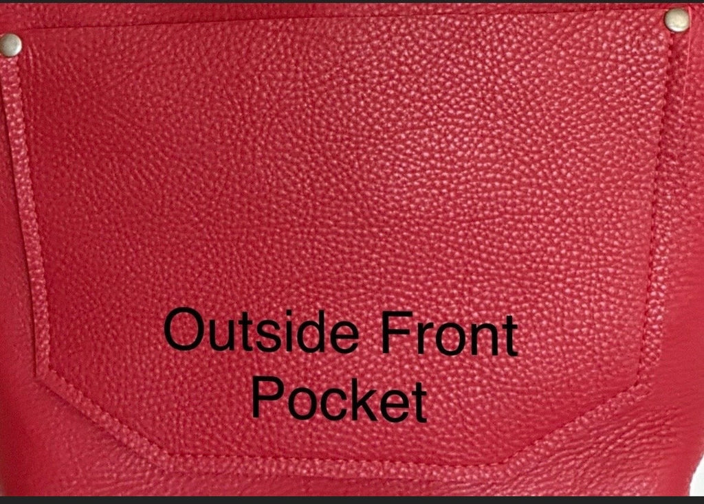 Full Grain Real Leather Authentic Cross-Body Red Tomato Leather Classic Tote Bags-Small-Medium-Large-Extra Large