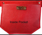 Full Grain Real Leather Authentic Cross-Body Red Tomato Leather Classic Tote Bags-Small-Medium-Large-Extra Large