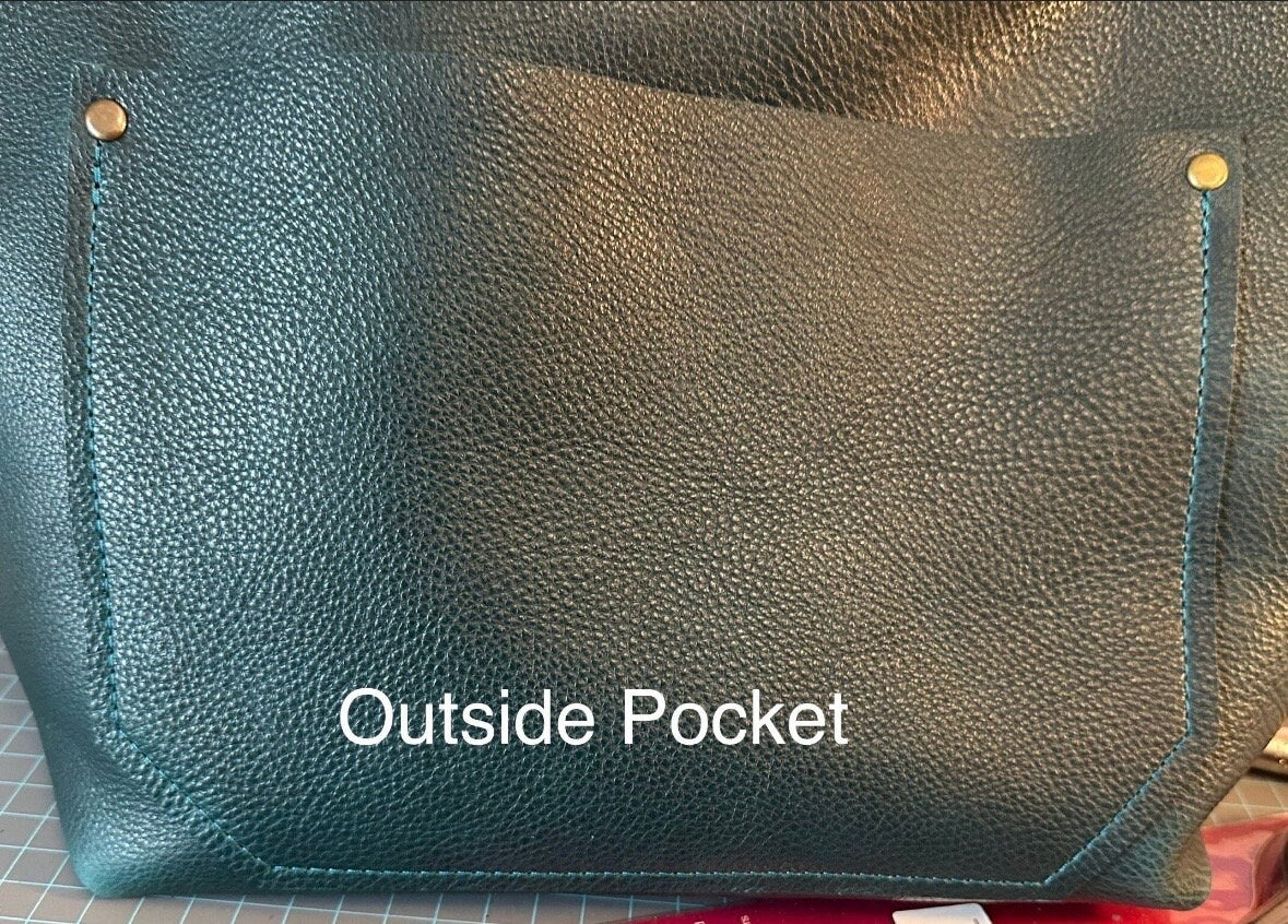 Full Grain Real Leather Zipper Dark Teal Leather Tote Bags-Small-Medium-Large-Extra Large