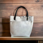 Full Grain Real Leather Cloud White Leather RokStar Cross-Body/Handbag