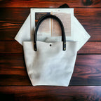 Full Grain Real Leather Cloud White Leather RokStar Cross-Body/Handbag