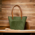 Authentic Pebbled Olive Leather Classic Tote Bags-Sm/Md/Lrg/XLrg