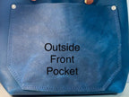 Full Grain Authentic Real Leather Rushmore Navy Leather RokStar Cross-Body/Handbag