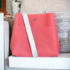 Full Grain Real Leather Flamingo Super Stevie Crossbody or Shoulder Bag Purse