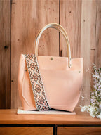 Full Grain Real Leather Peach RokStar Crossbody or Shoulder Bag Purse