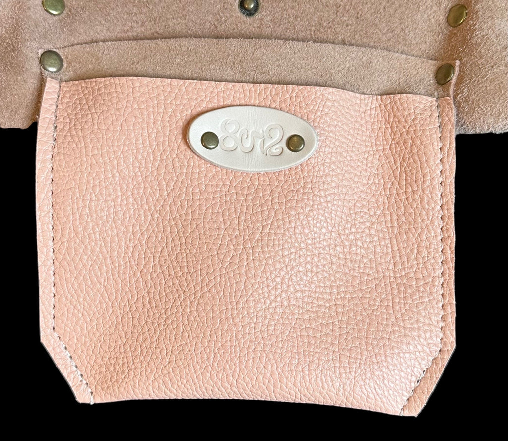 Full Grain Real Leather Peach RokStar Crossbody or Shoulder Bag Purse
