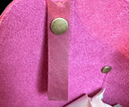 Full Grain Real Leather Authentic Magnetic Pink Leather RokStar Cross-Body/Handbag