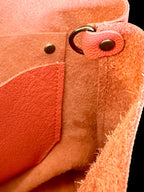 Full Grain Real Leather Flamingo Super Stevie Crossbody or Shoulder Bag Purse