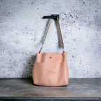 Full Grain Real Leather Authentic Peach Super Stevie Crossbody or Shoulder Bag Purse