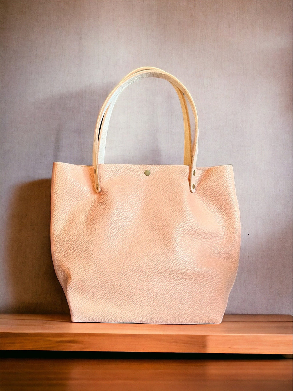 Full Grain Real Leather Peach RokStar Crossbody or Shoulder Bag Purse