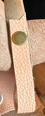 Full Grain Real Leather Peach RokStar Crossbody or Shoulder Bag Purse