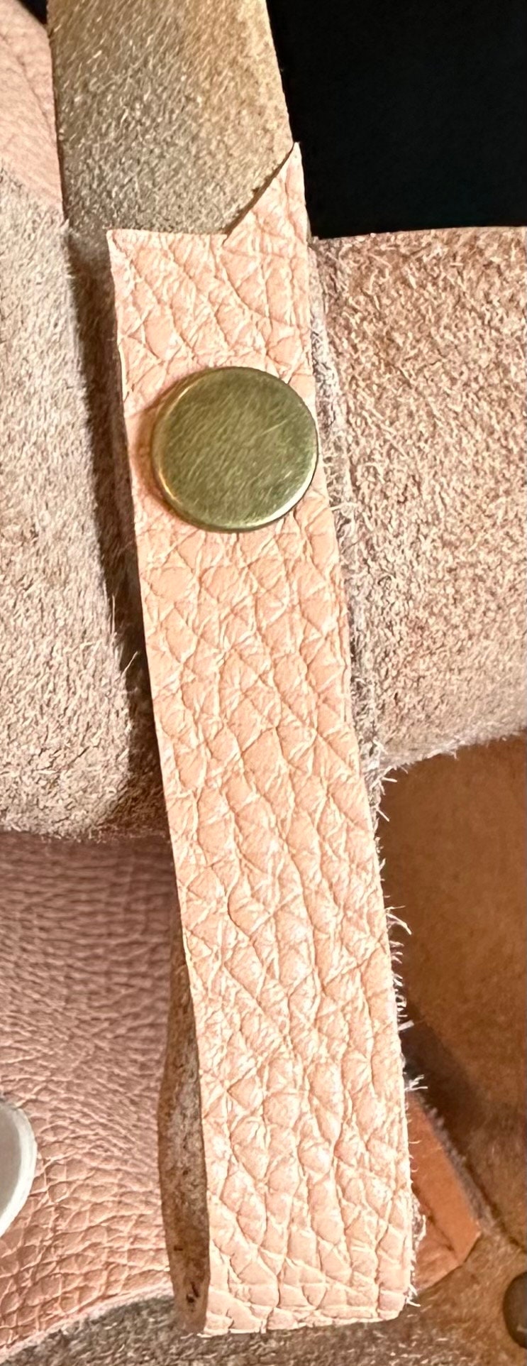 Full Grain Real Leather Peach RokStar Crossbody or Shoulder Bag Purse