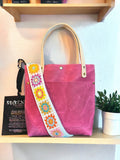 Full Grain Real Leather Authentic Magnetic Pink Leather RokStar Cross-Body/Handbag