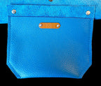 Full Grain Real Leather Authentic Pool Blue Super Stevie Crossbody or Shoulder Bag Purse