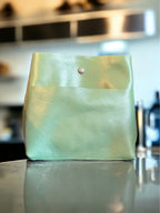 Full Grain Real Leather Authentic Shimmer Green Super Stevie Crossbody or Shoulder Bag Purse