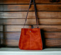 Full Grain Real Leather Authentic Orange Rust Super Stevie Crossbody or Shoulder Bag Purse