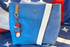 Full Grain Real Leather Authentic Magnetic Blue Super Stevie Crossbody or Shoulder Bag Purse