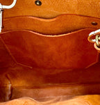 Full Grain Real Leather Authentic Orange Rust Super Stevie Crossbody or Shoulder Bag Purse