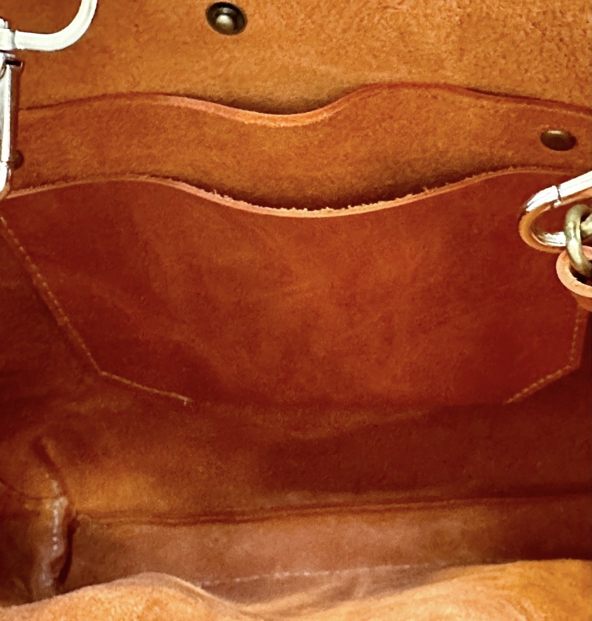 Full Grain Real Leather Authentic Orange Rust Super Stevie Crossbody or Shoulder Bag Purse