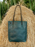 Full Grain Real Leather Dark Teal Hartlee Crossbody or Shoulder Bag Purse