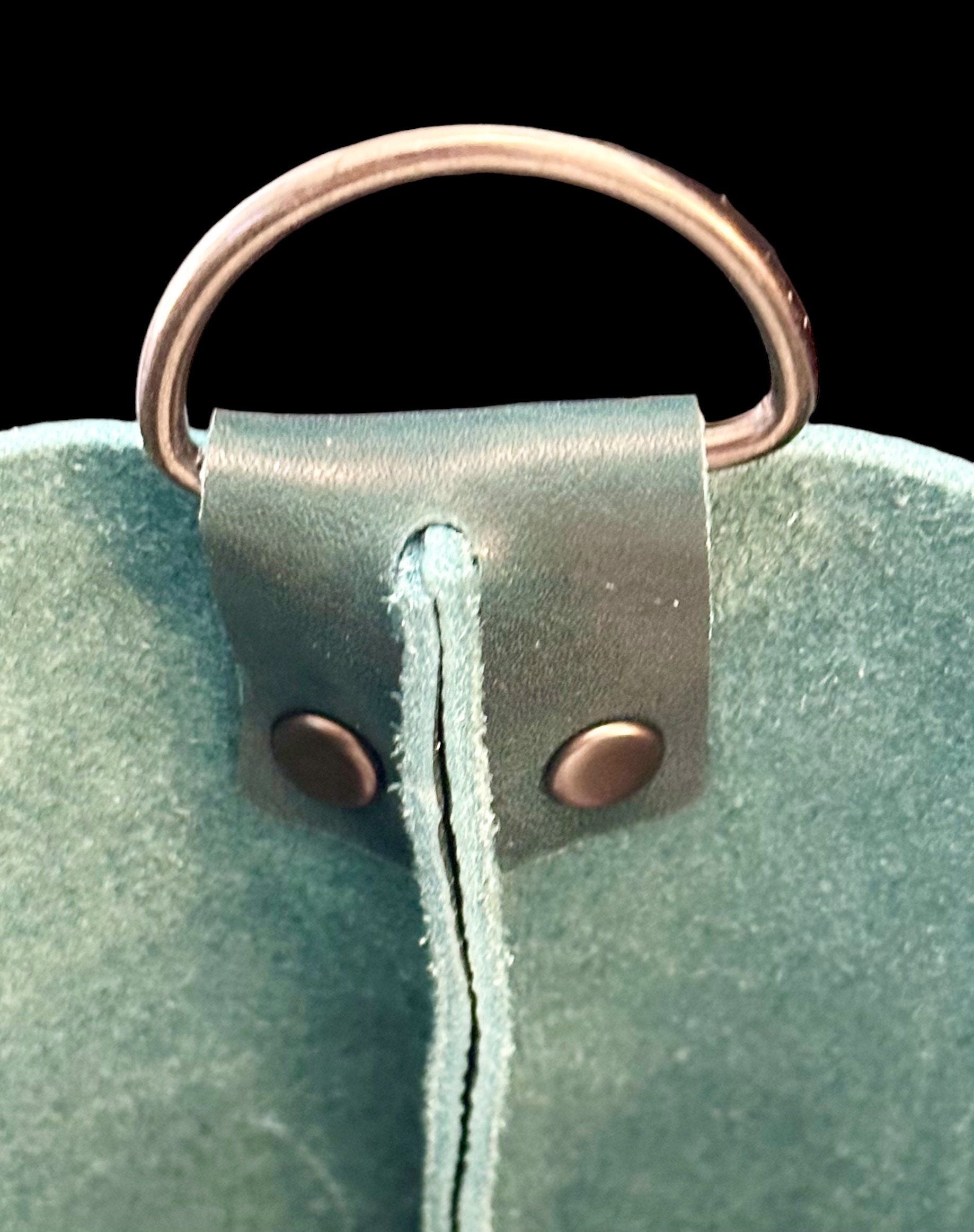 Full Grain Real Leather Dark Teal Hartlee Crossbody or Shoulder Bag Purse